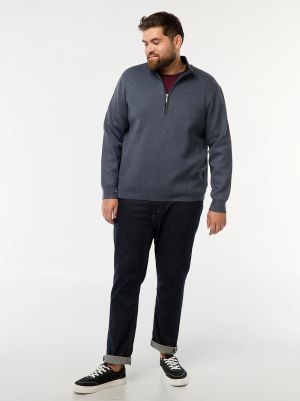 Голям размер мъжки пуловер с висока яка