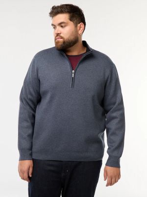 Голям размер мъжки пуловер с висока яка