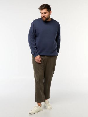 Голям размер мъжки суичър с обло деколте