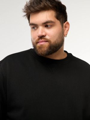 Голям размер мъжки суичър с обло деколте