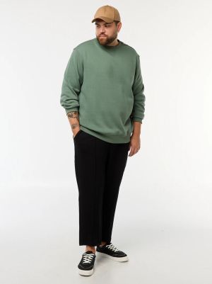 Голям размер мъжки суичър с обло деколте