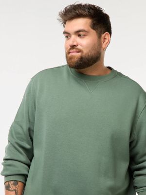 Голям размер мъжки суичър с обло деколте