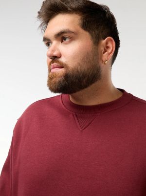 Голям размер мъжки суичър с обло деколте