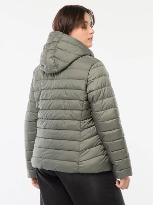 Дамско пухено яке с качулка 