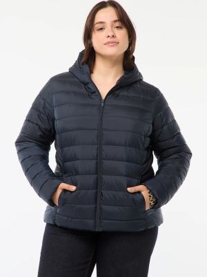 Дамско пухено яке с качулка 