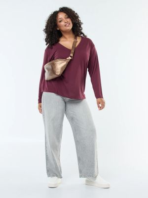 Памучна блуза с 3/4 ръкав