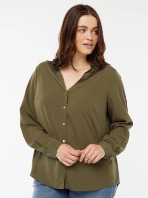 Голям размер дамска риза с креп ефект