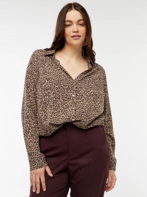 Голям размер дамска риза с креп ефект