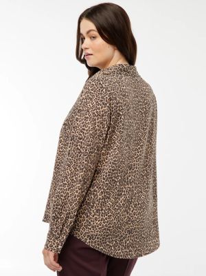 Голям размер дамска риза с креп ефект