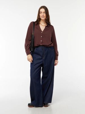 Голям размер дамска риза с креп ефект