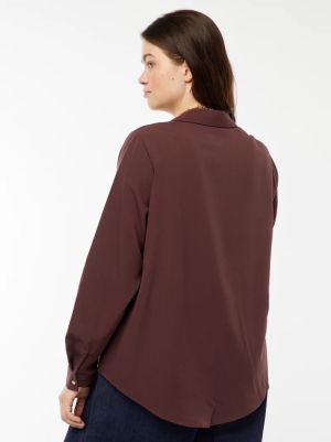 Голям размер дамска риза с креп ефект