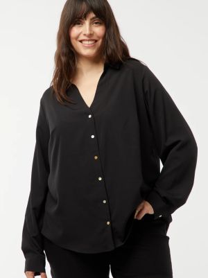 Голям размер дамска риза с креп ефект