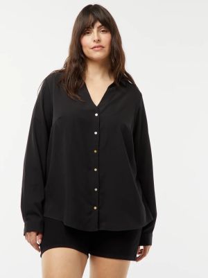 Голям размер дамска риза с креп ефект