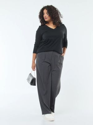 Голям размер дамска блуза с V-образно деколте