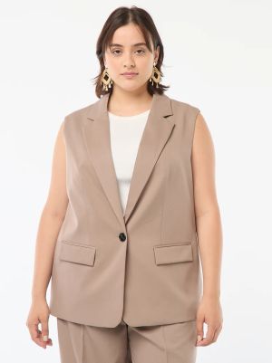 Голям размер дамска жилетка без ръкави "over size"