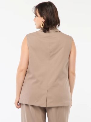 Голям размер дамска жилетка без ръкави "over size"