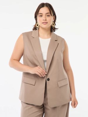 Голям размер дамска жилетка без ръкави "over size"