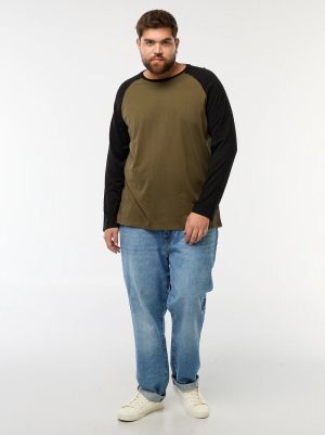 Двуцветна тениска с дълъг ръкав