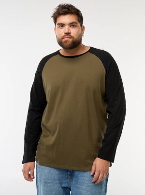 Двуцветна тениска с дълъг ръкав