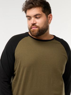 Двуцветна тениска с дълъг ръкав