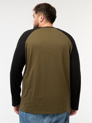 Двуцветна тениска с дълъг ръкав