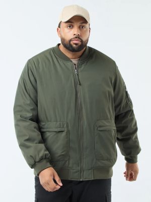 Голям размер мъжко яке тип Бомбър