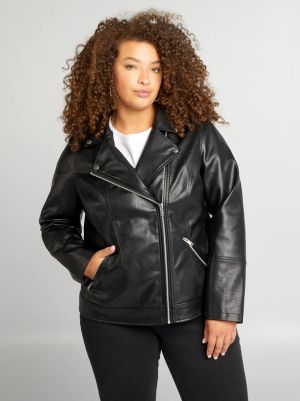 Кoжено дамско яке голям размер