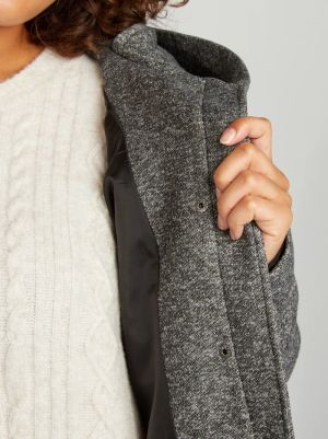 Голям размер дамско палто с качулка