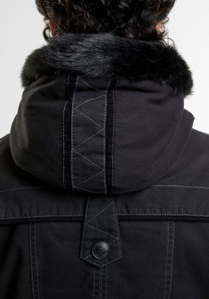 Дамска зимна парка с качулка макси размер