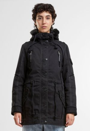 Дамска зимна парка с качулка макси размер