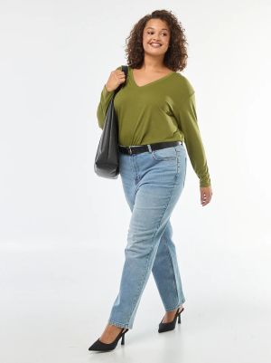 Памучна блуза с 3/4 ръкав