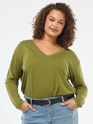 Памучна блуза с 3/4 ръкав