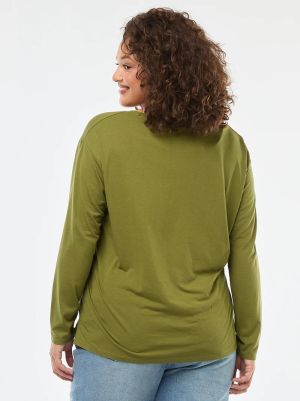 Памучна блуза с 3/4 ръкав