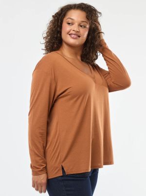 Памучна блуза с 3/4 ръкав