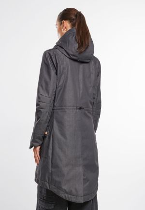 Дамска зимна парка с качулка макси размер