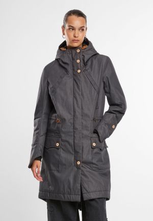 Дамска зимна парка с качулка макси размер