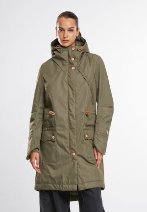 Дамска зимна парка с качулка макси размер