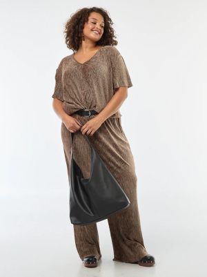 Блуза с къс ръкав от кадифе