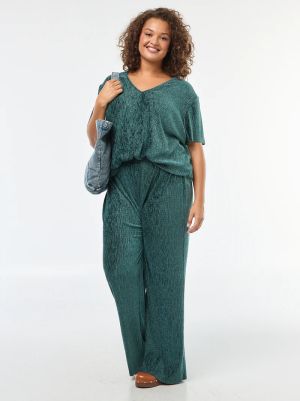 Блуза с къс ръкав от кадифе