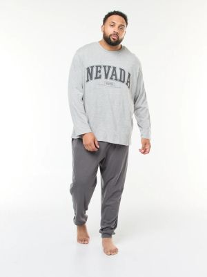 Голям размер мъжка пижама  от 2 части