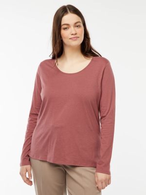 Голям размер тениска с дълъг ръкав от трико