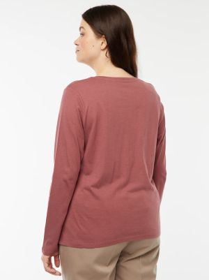 Голям размер тениска с дълъг ръкав от трико