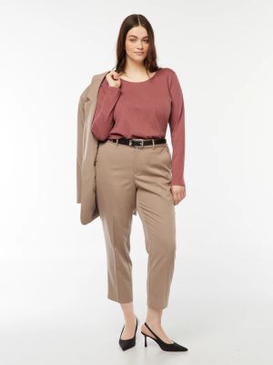 Голям размер тениска с дълъг ръкав от трико