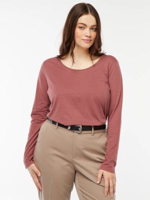 Голям размер тениска с дълъг ръкав от трико