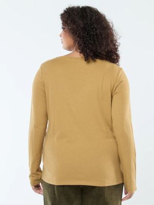 Голям размер тениска с дълъг ръкав от трико