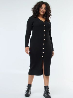 Дълга рокля със златни копчета