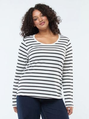 Голям размер тениска с дълъг ръкав от трико