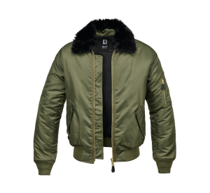 Мъжко зимно бомбър яке с кожена яка – до 5XL