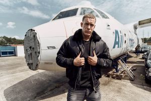 Мъжко зимно бомбър яке с кожена яка – до 7XL