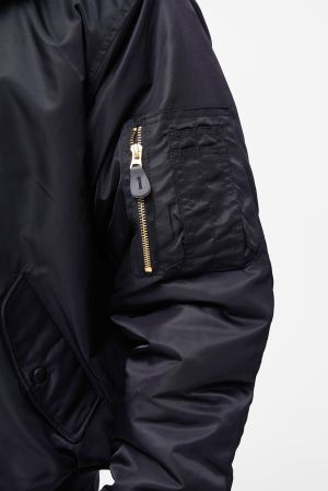 Мъжко зимно бомбър яке с кожена яка – до 7XL